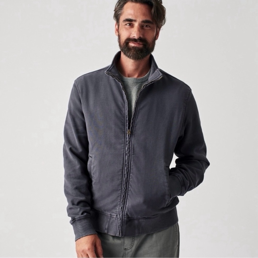 🆕Faherty Stretch Terry Tanker Jacket - Men's Lightweight Zip Shirt Jacket - Picture 3 of 8